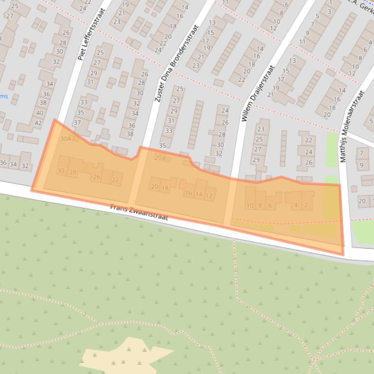 Kaart van postcodegebied 2042CC.