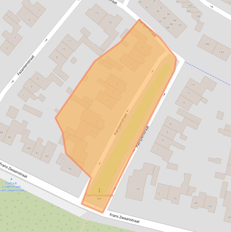 Kaart van postcodegebied 2042CL.