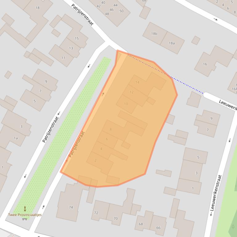 Kaart van postcodegebied 2042CM.