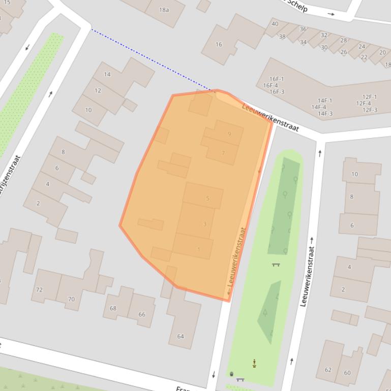 Kaart van postcodegebied 2042CP.