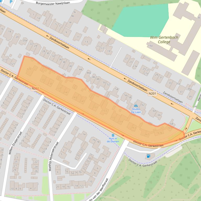 Kaart van postcodegebied 2042ER.