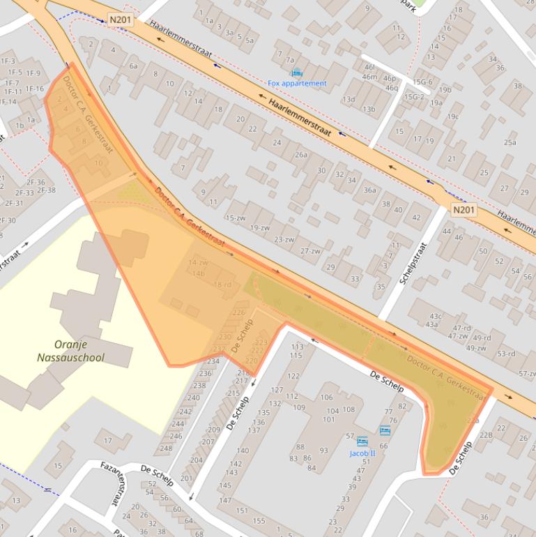 Kaart van postcodegebied 2042ES.