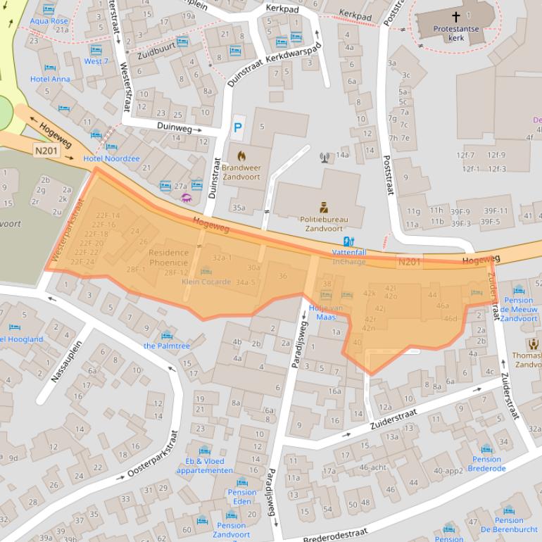 Kaart van postcodegebied 2042GH.