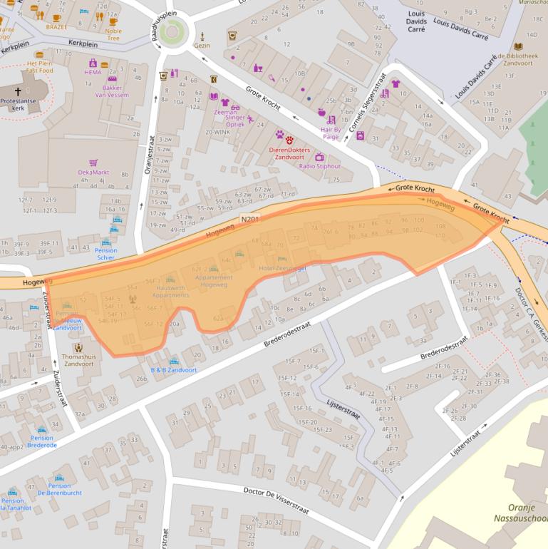 Kaart van postcodegebied 2042GJ.