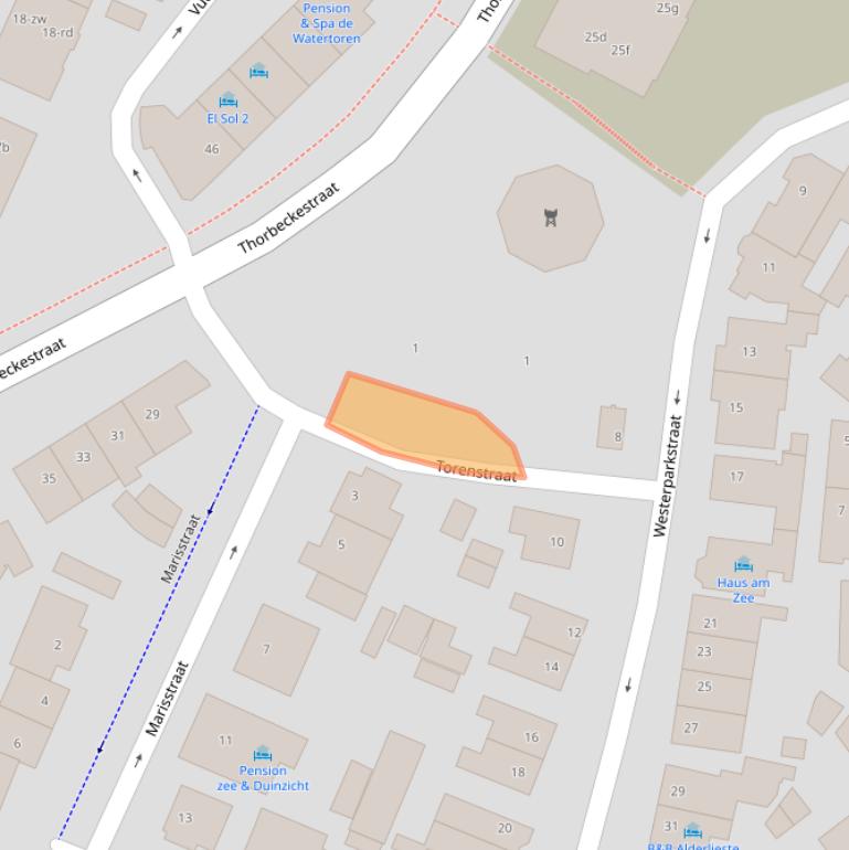 Kaart van postcodegebied 2042GV.