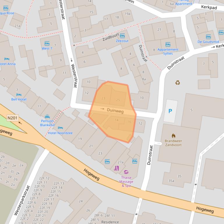 Kaart van postcodegebied 2042HB.