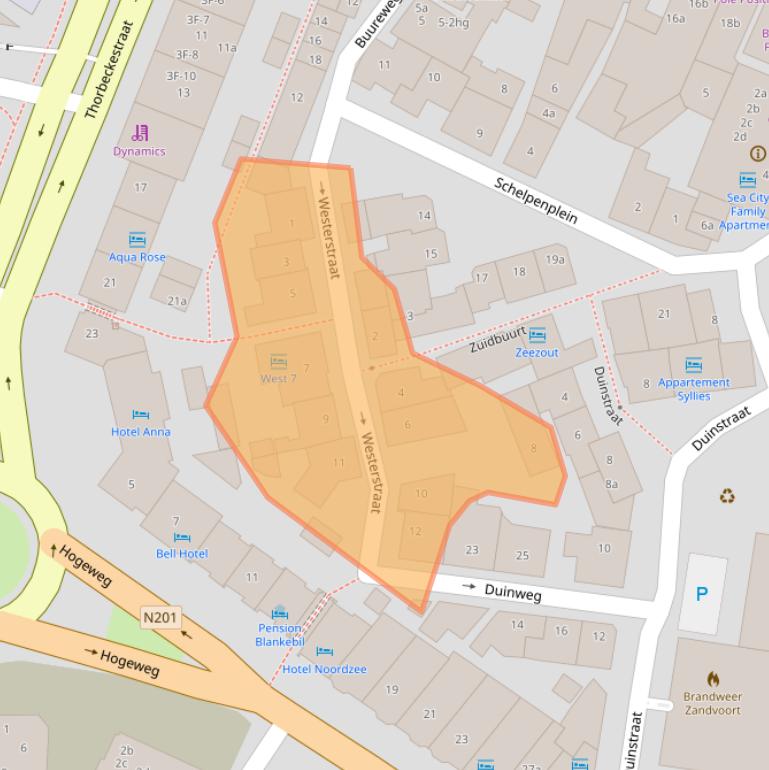 Kaart van postcodegebied 2042HE.