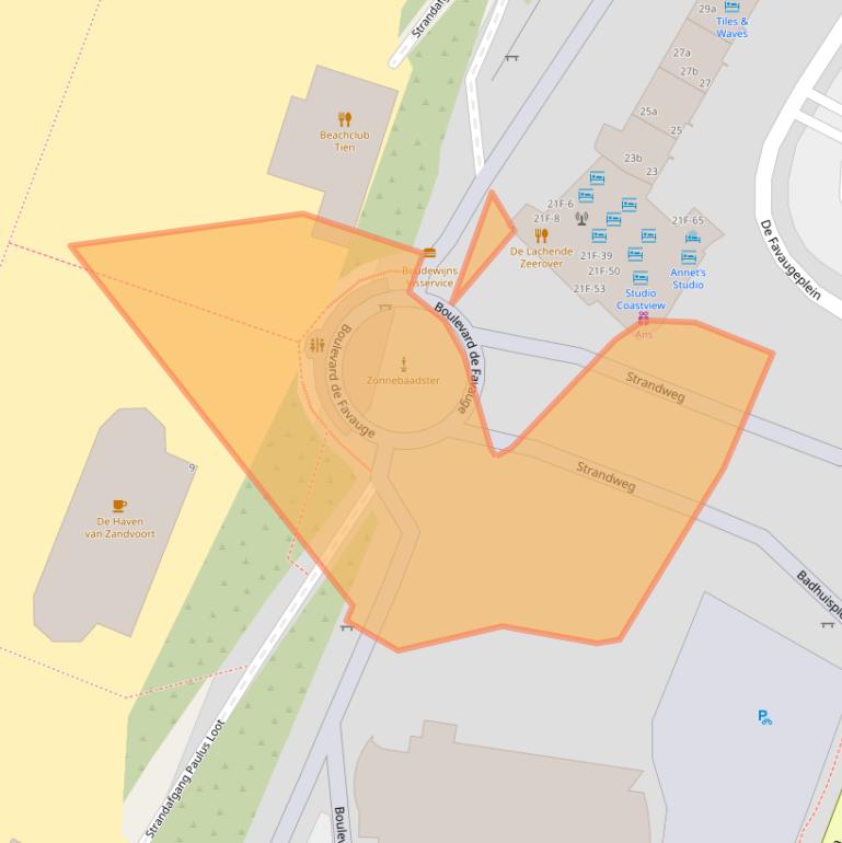 Kaart van postcodegebied 2042JA.