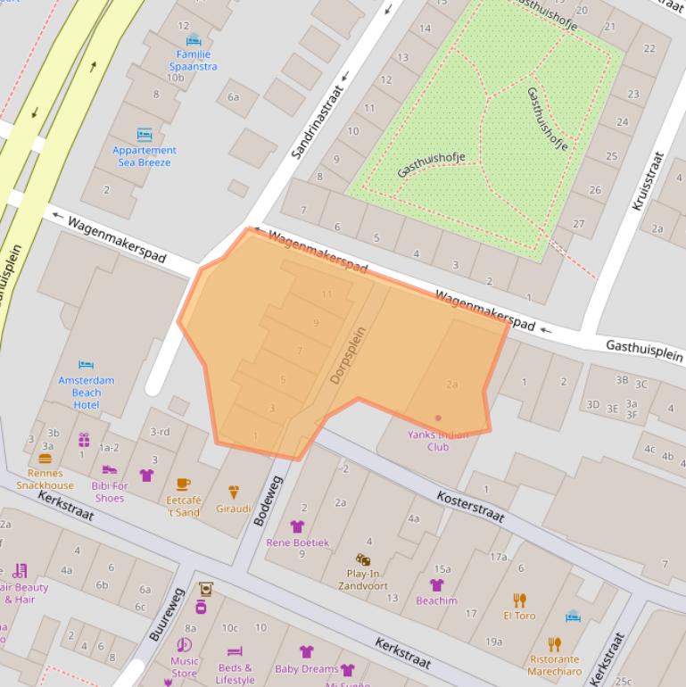 Kaart van postcodegebied 2042JK.