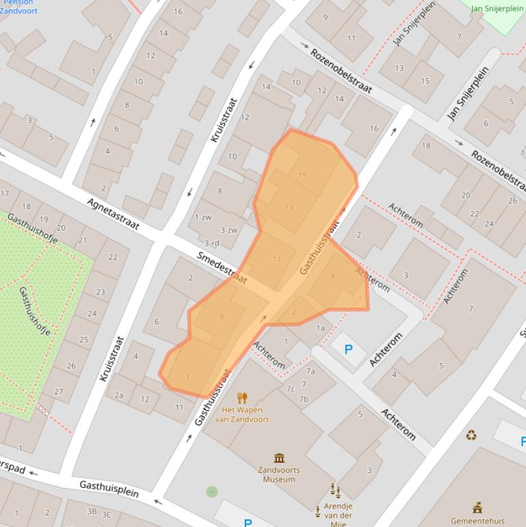 Kaart van postcodegebied 2042JP.