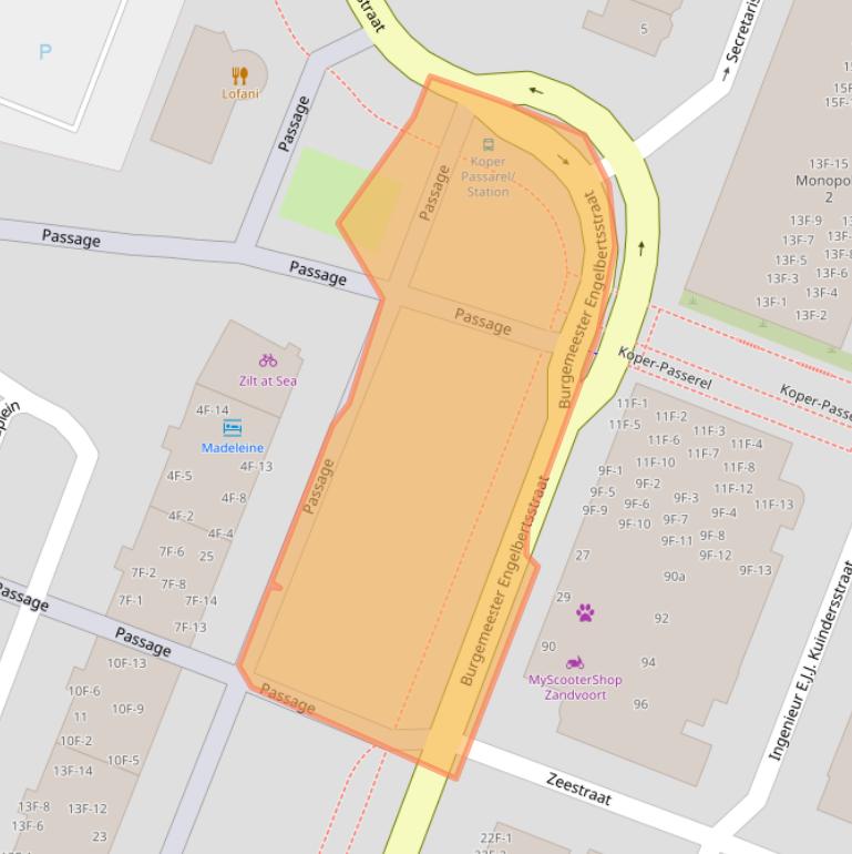 Kaart van postcodegebied 2042KV.