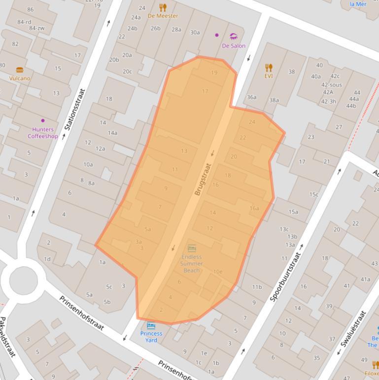 Kaart van postcodegebied 2042LG.