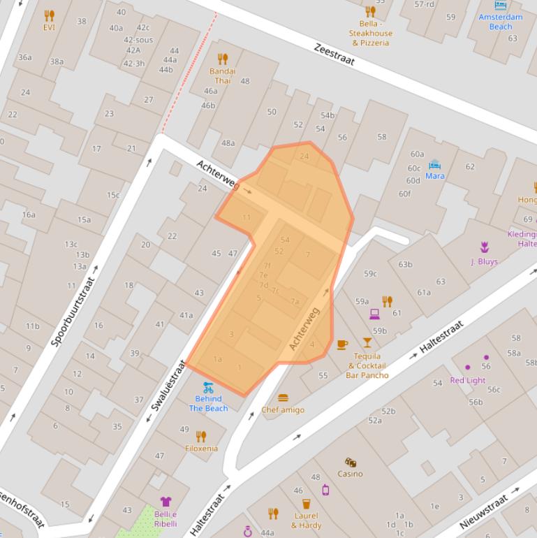 Kaart van postcodegebied 2042LH.