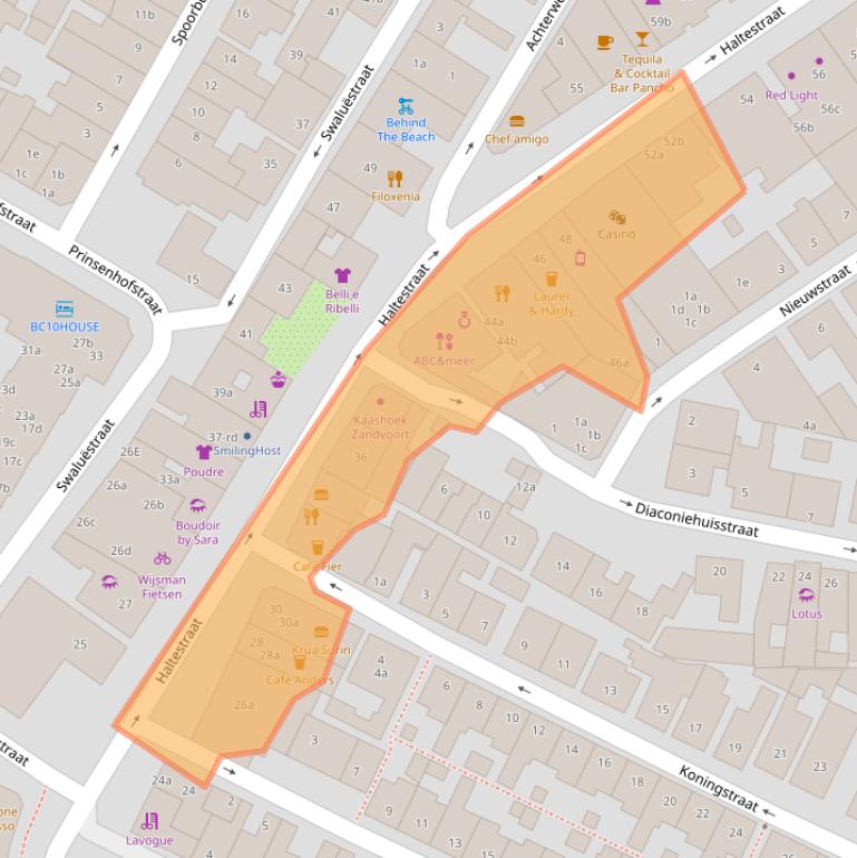 Kaart van postcodegebied 2042LN.