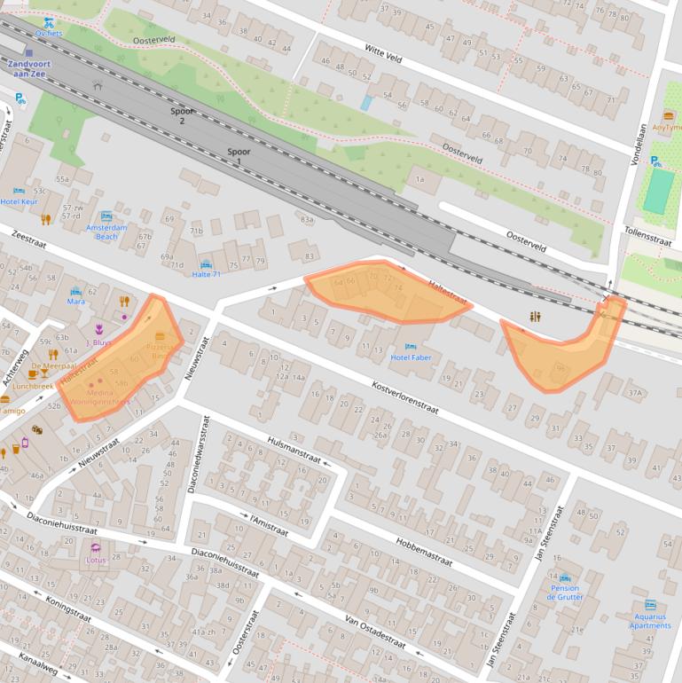 Kaart van postcodegebied 2042LP.