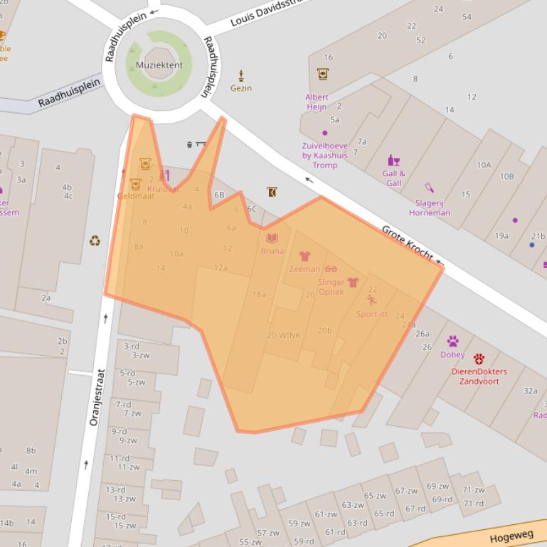 Kaart van postcodegebied 2042LW.