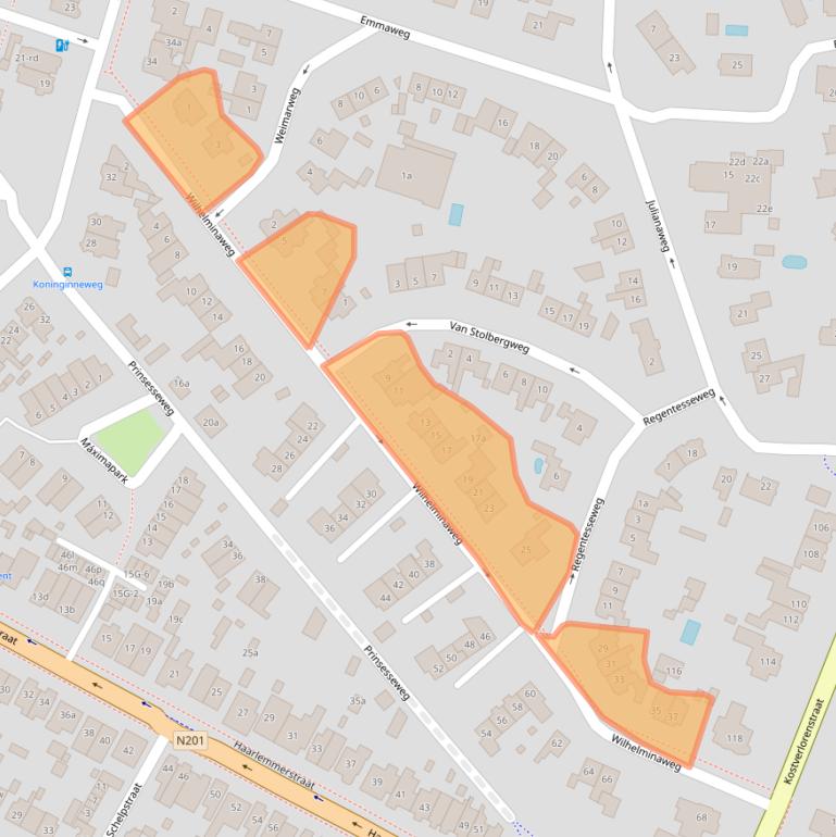 Kaart van postcodegebied 2042NN.