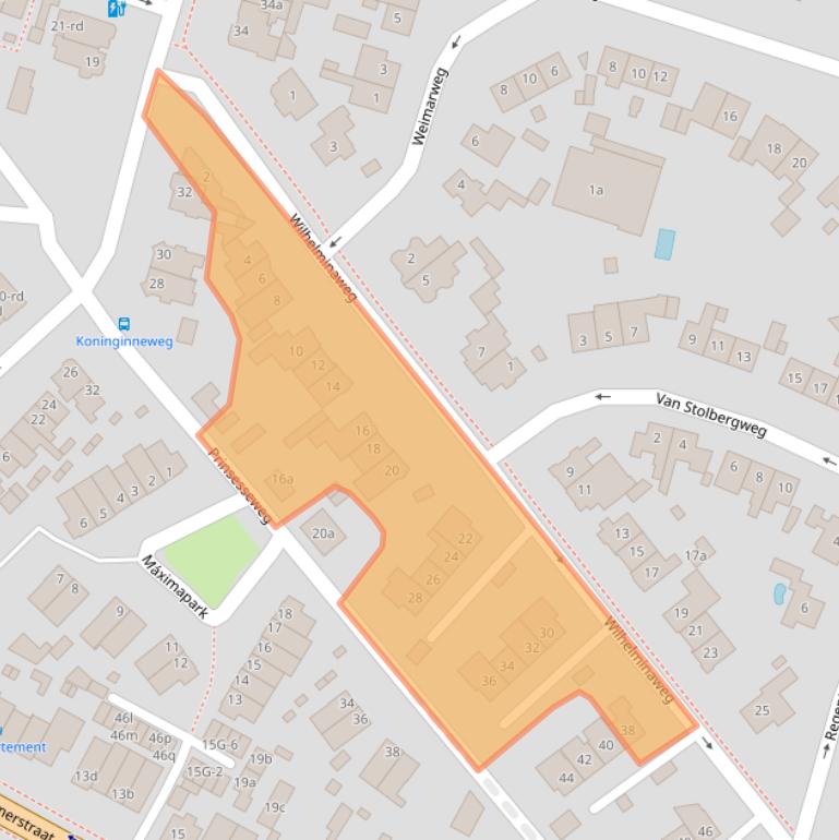 Kaart van postcodegebied 2042NP.