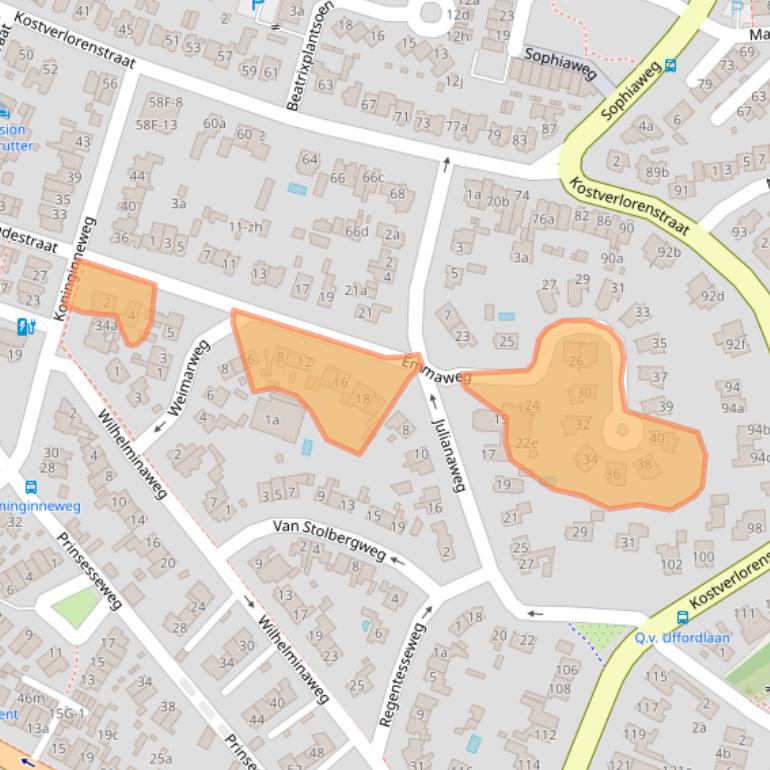 Kaart van postcodegebied 2042NV.