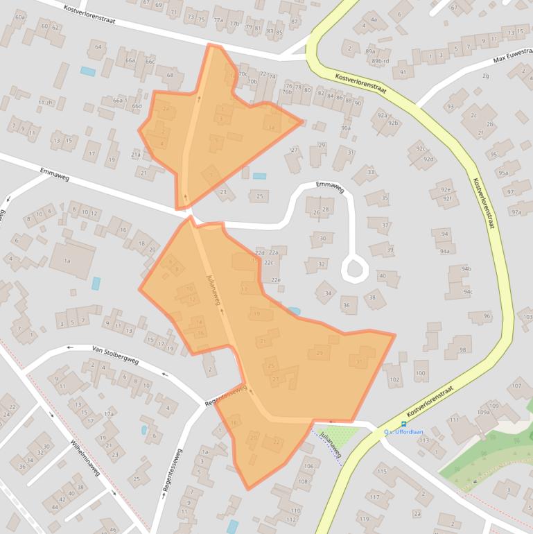 Kaart van postcodegebied 2042NZ.