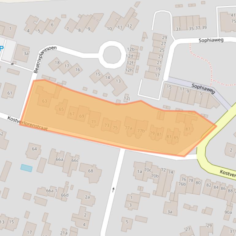 Kaart van postcodegebied 2042PC.
