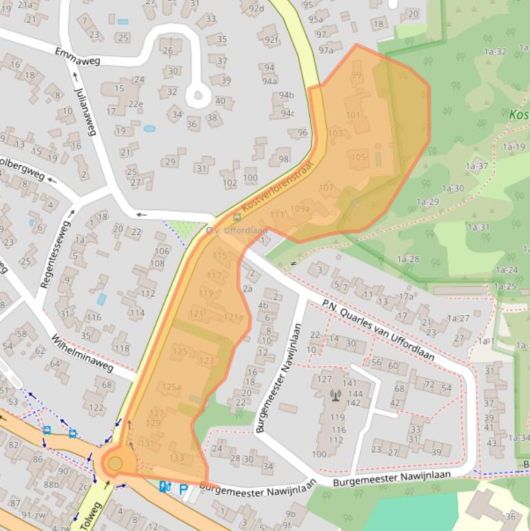Kaart van postcodegebied 2042PE.