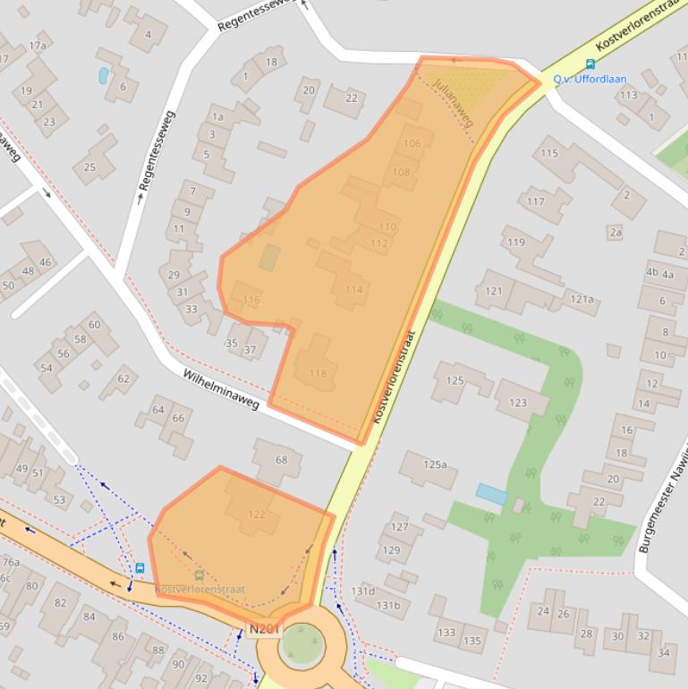 Kaart van postcodegebied 2042PL.