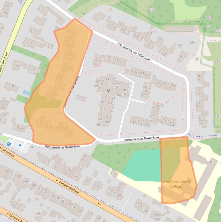 Kaart van postcodegebied 2042PM.