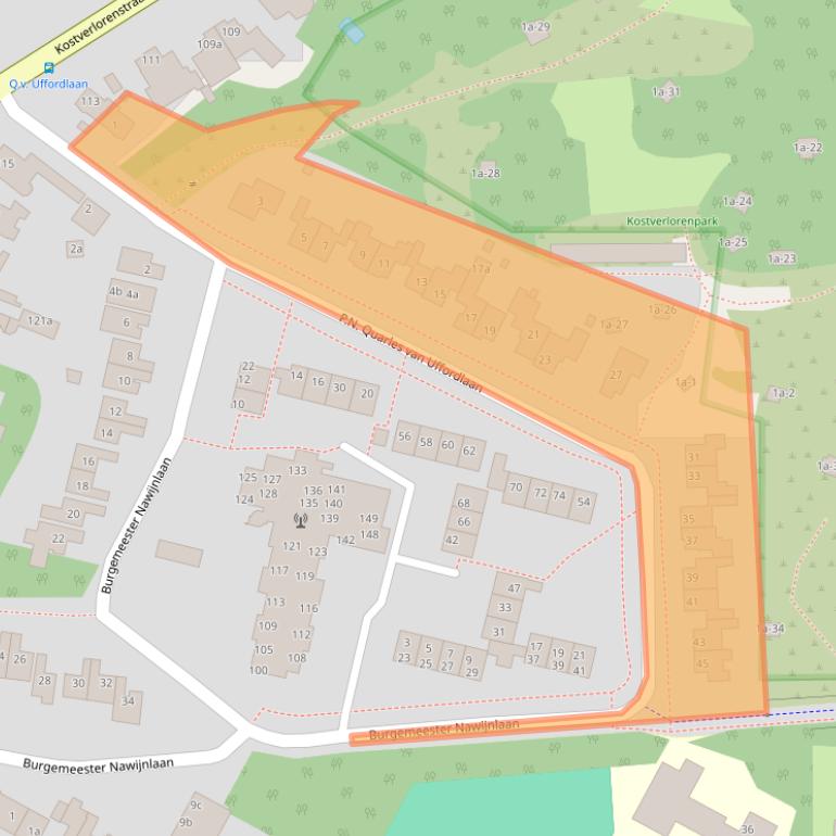 Kaart van postcodegebied 2042PP.