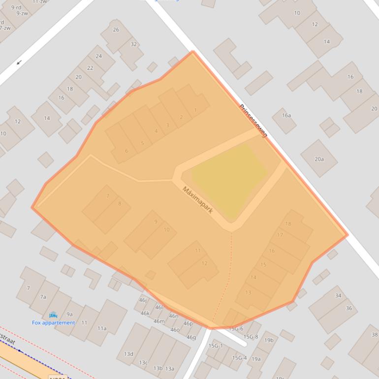 Kaart van postcodegebied 2042PX.