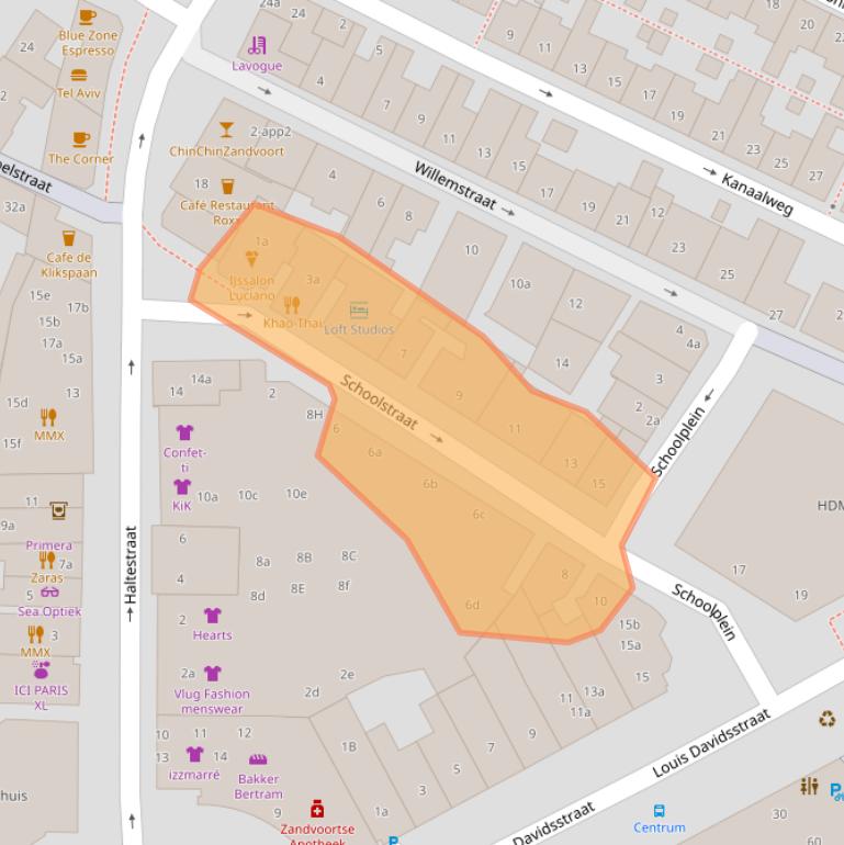 Kaart van postcodegebied 2042VA.