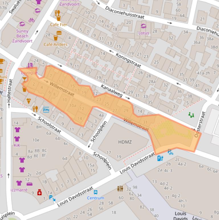 Kaart van postcodegebied 2042VB.