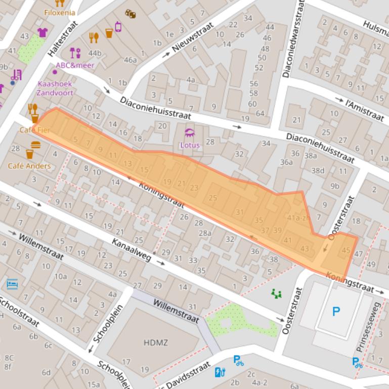 Kaart van postcodegebied 2042VG.