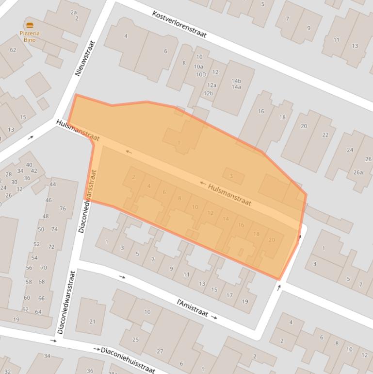 Kaart van postcodegebied 2042VV.