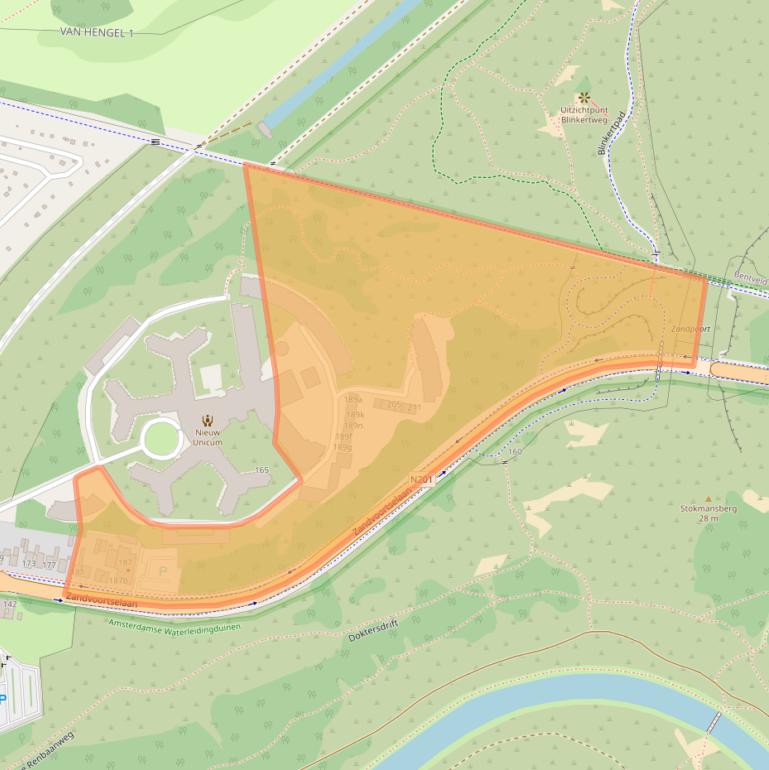 Kaart van postcodegebied 2042XL.