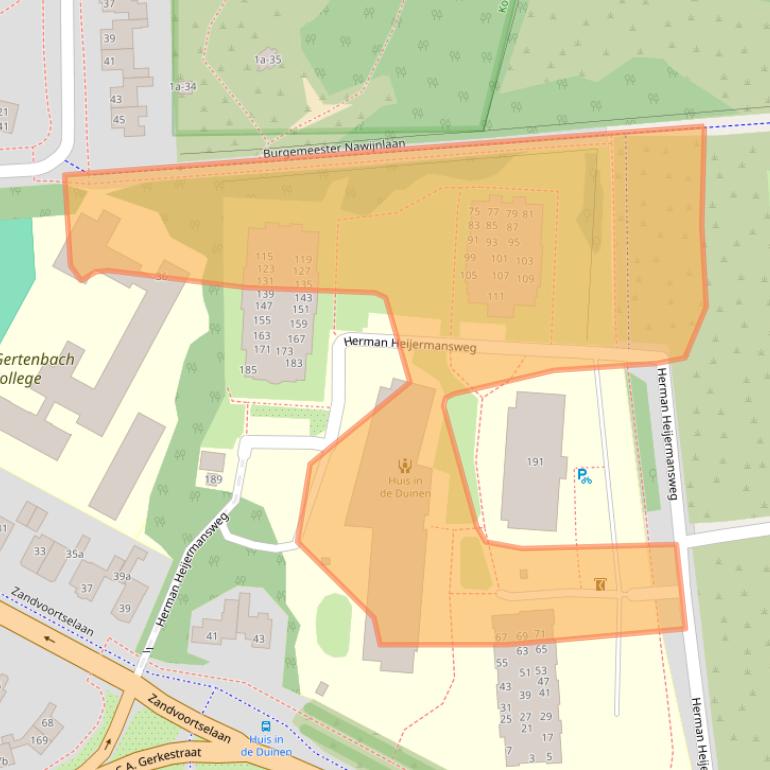 Kaart van postcodegebied 2042XR.