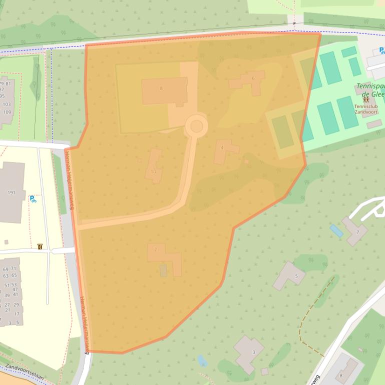 Kaart van postcodegebied 2042XS.