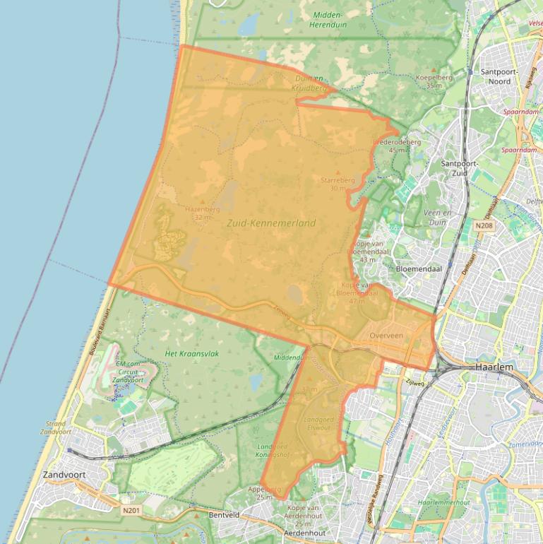 Kaart van postcodegebied 2051.