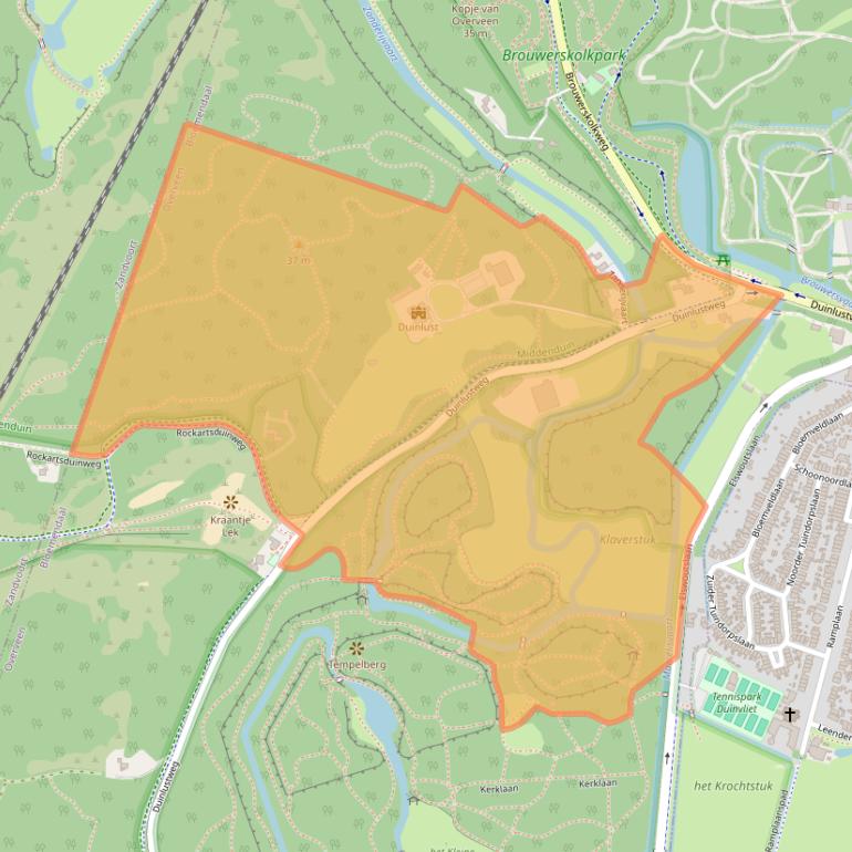 Kaart van postcodegebied 2051AA.