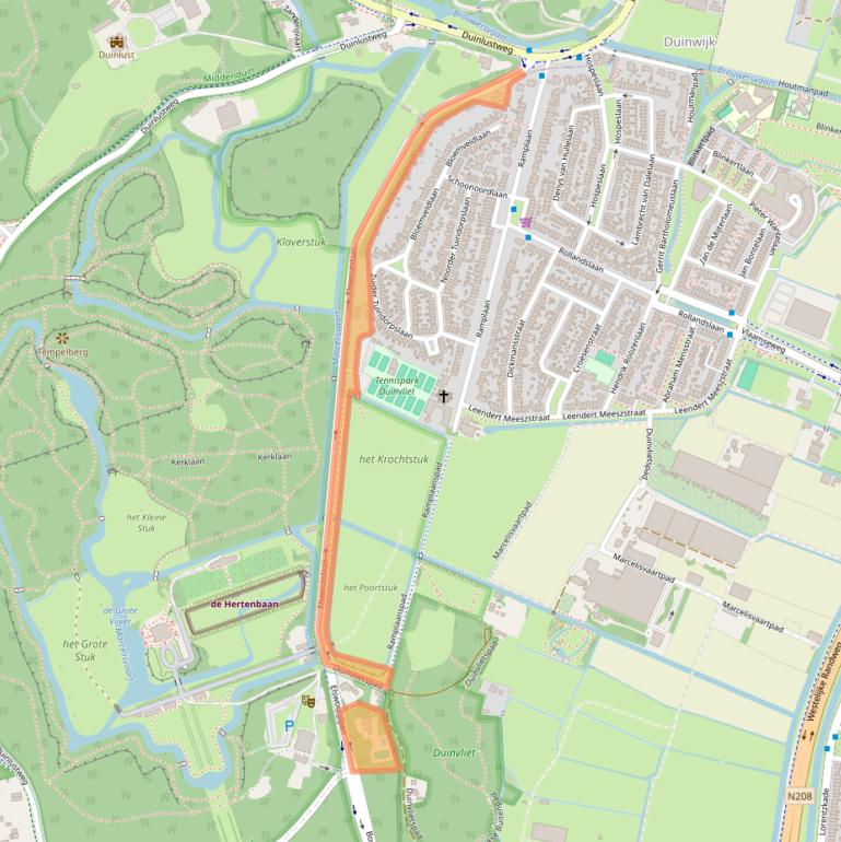 Kaart van postcodegebied 2051AD.