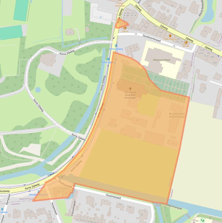 Kaart van postcodegebied 2051BD.