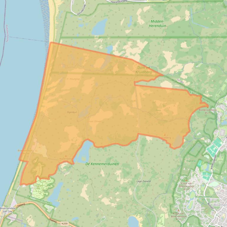 Kaart van postcodegebied 2051EA.