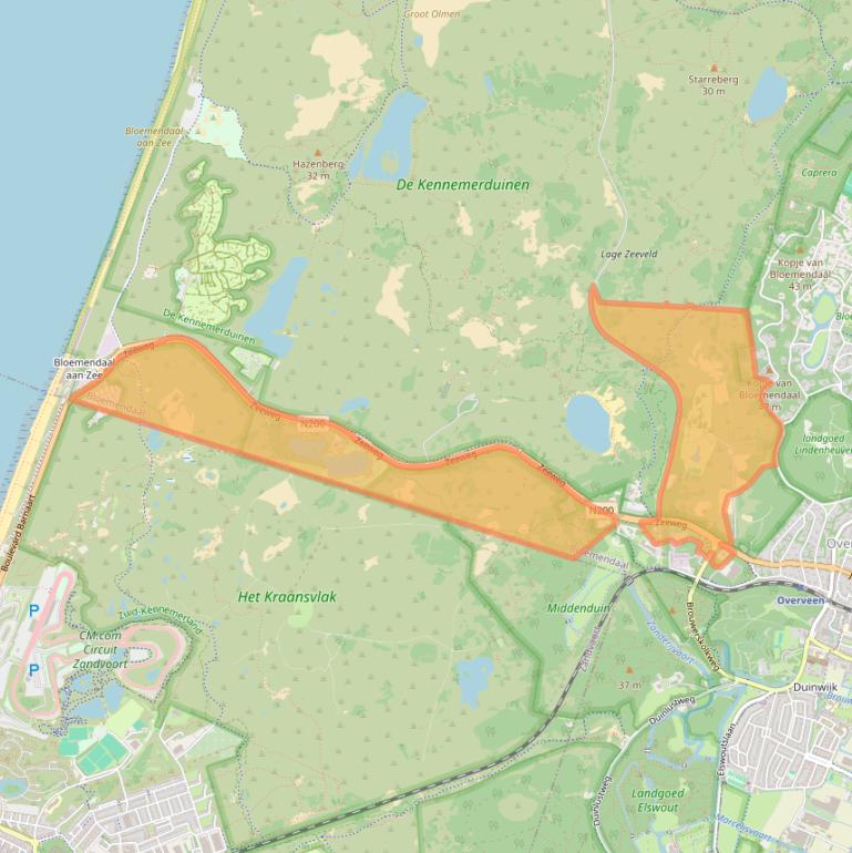 Kaart van postcodegebied 2051EB.