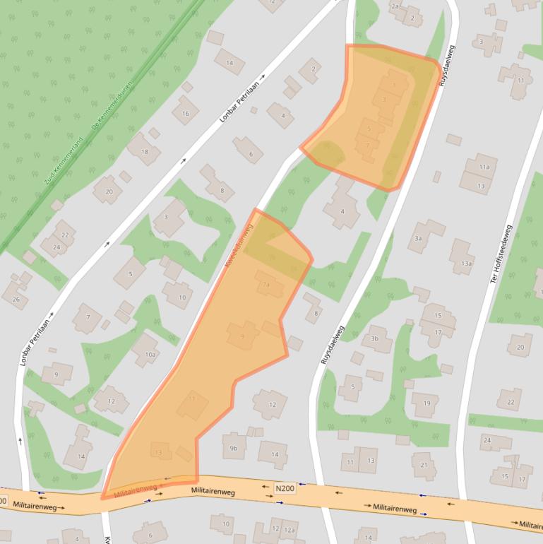 Kaart van postcodegebied 2051EK.