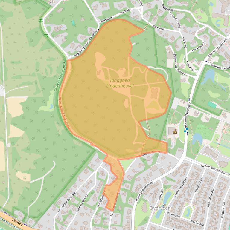 Kaart van postcodegebied 2051EN.