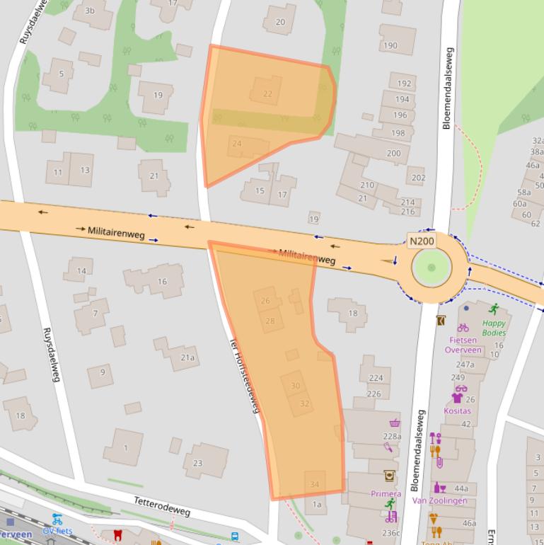 Kaart van postcodegebied 2051ES.