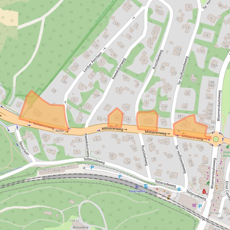 Kaart van postcodegebied 2051ET.