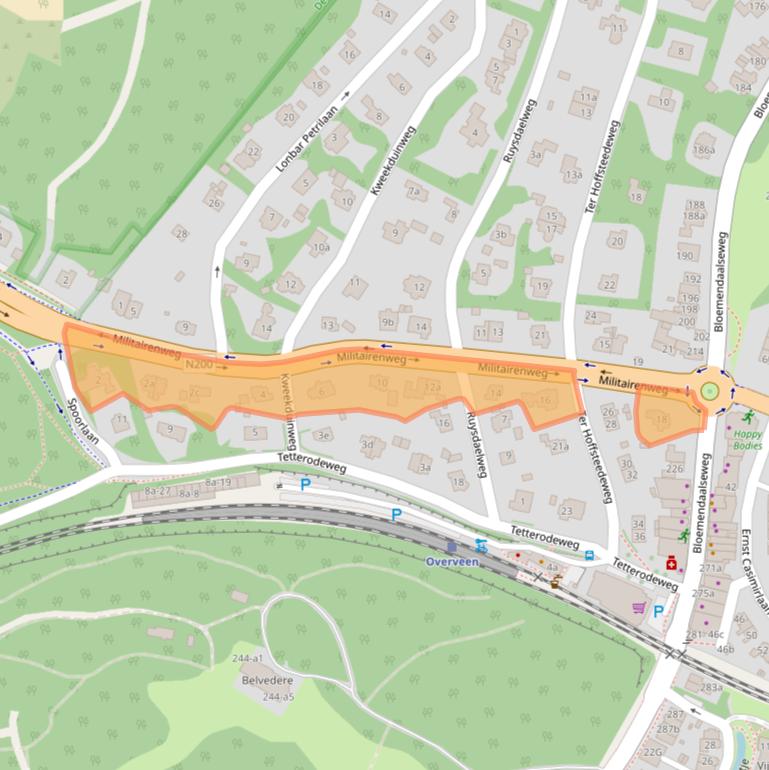 Kaart van postcodegebied 2051EV.