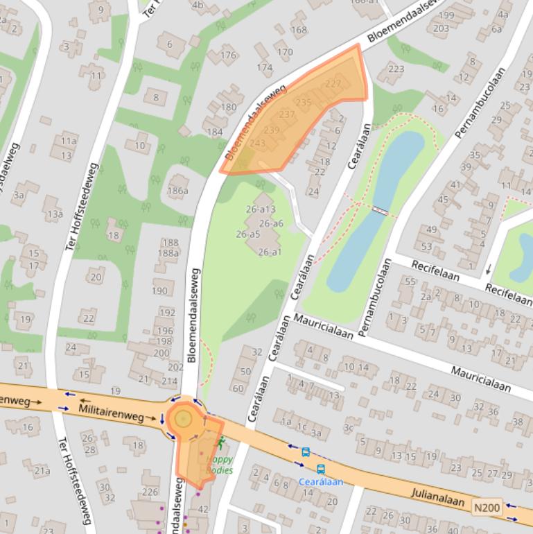 Kaart van postcodegebied 2051GC.