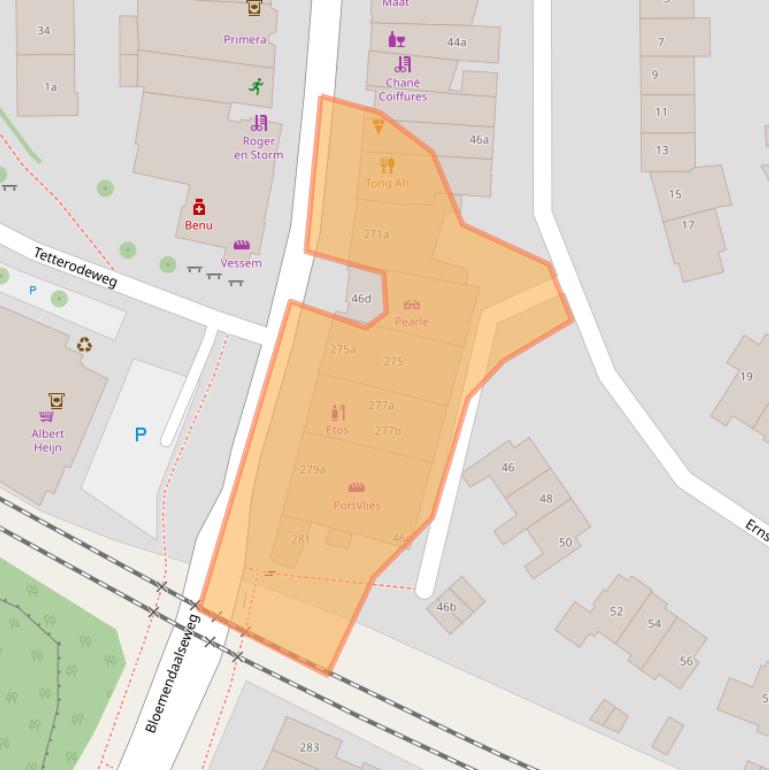 Kaart van postcodegebied 2051GE.